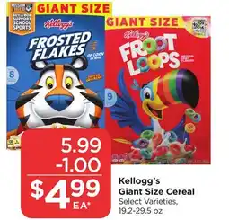 Food 4 Less Kellogg's Giant Size Cereal offer