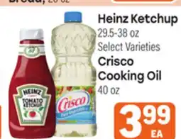 Tony’s Fresh Market Heinz Ketchup 29.5-38oz, Crisco Cooking Oil 40oz offer