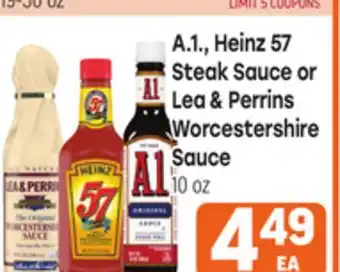 Tony’s Fresh Market A.1., Heinz 57 Steak Sauce or Lea & Perrins Worcestershire Sauce offer