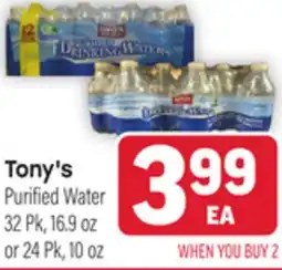 Tony’s Fresh Market Tony's Purified Water offer