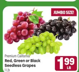Tony’s Fresh Market Premium California Red, Green or Black Seedless Grapes offer