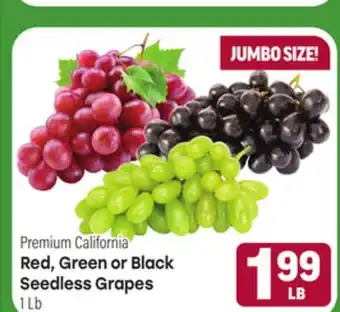 Tony’s Fresh Market Premium California Red, Green or Black Seedless Grapes offer