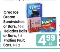 Tony’s Fresh Market Oreo Ice Cream Sandwiches or Bars, 4-5 ct, Helados Bolis or Bars, 6 ct, Frollies Fruit, 6-9ct offer