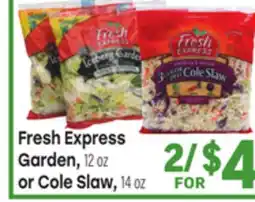 Tony’s Fresh Market Fresh Express Garden, 12oz or Cole Slaw, 14oz offer