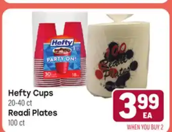 Tony’s Fresh Market Hefty Cups 20-40 ct, Readi Plates 100 ct offer