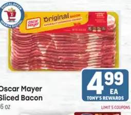 Tony’s Fresh Market Oscar Mayer Sliced Bacon offer
