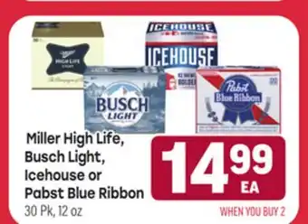 Tony’s Fresh Market Miller High Life, Busch Light, or Icehouse or Pabst Blue Ribbon offer