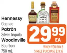 Tony’s Fresh Market Hennessy Cognac, Patrón Silver Tequila, Woodinville Bourbon offer