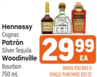 Tony’s Fresh Market Hennessy Cognac, Patrón Silver Tequila, Woodinville Bourbon offer