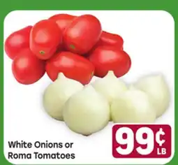Tony’s Fresh Market White Onions or Roma Tomatoes offer