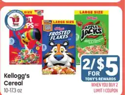 Tony’s Fresh Market Kellogg's Cereal offer