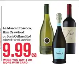 Mariano's La Marca Prosecco, Kim Crawford or Josh Cellars Red offer