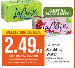 Mariano's LaCroix Sparkling Water offer