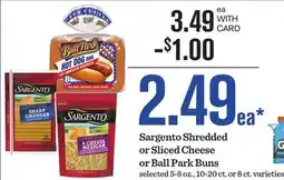 Mariano's Sargento Shredded or Sliced Cheese or Ball Park Buns offer