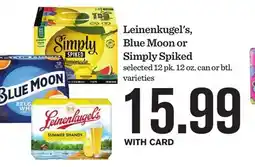 Mariano's Leinenkugel's, Blue Moon or Simply Spiked offer