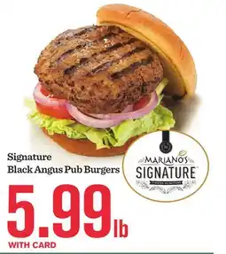 Mariano's Signature Black Angus Pub Burgers offer