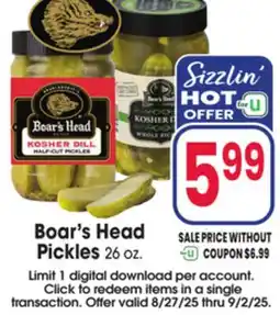 Jewel-Osco Boar's Head Pickles offer