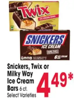Jewel-Osco Snickers, Twix or Milky Way Ice Cream offer