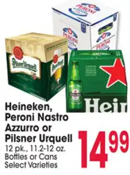 Jewel-Osco Heineken, Peroni Nastro Azzurro or Pilsner Urquell offer