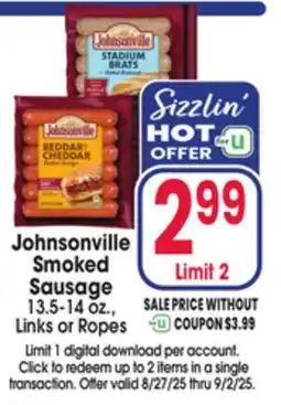 Jewel-Osco Johnsonville Smoked Sausage offer