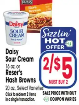 Jewel-Osco Daisy Sour Cream 16 oz. or Reser's Hash Browns 20 oz offer