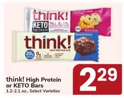 Jewel-Osco think! High Protein or KETO Bars offer