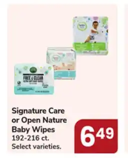 Jewel-Osco Signature Care or Open Nature Baby Wipes offer