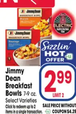 Jewel-Osco Jimmy Dean Breakfast Bowls offer