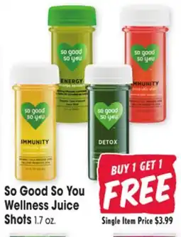 Jewel-Osco So Good So You Wellness Juice Shots offer