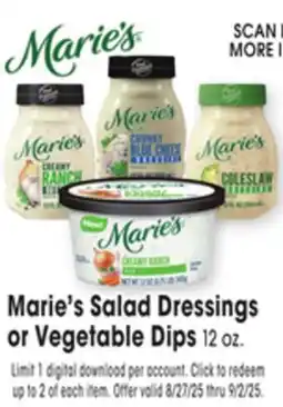 Jewel-Osco Marie's Salad Dressings or Vegetable Dips offer