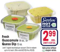 Jewel-Osco Fresh Guacamole 14 oz., or Queso Dip 12 oz. 12 oz offer