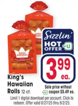 Jewel-Osco King's Hawaiian Rolls offer