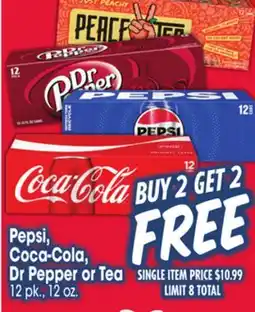 Jewel-Osco Pepsi, Coca-Cola, Dr Pepper or Tea offer
