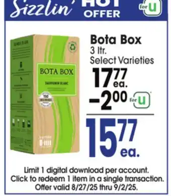 Jewel-Osco Bota Box offer