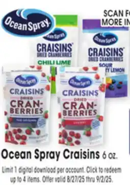 Jewel-Osco Ocean Spray Craisins offer