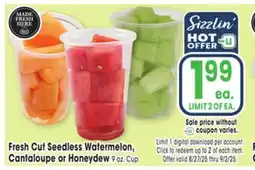 Jewel-Osco Fresh Cut Seedless Watermelon, Cantaloupe or Honeydew offer