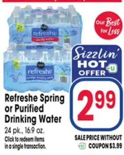 Jewel-Osco Refreshe Spring or Purified Drinking Water offer