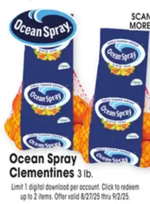 Jewel-Osco Ocean Spray Clementines offer