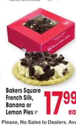 Jewel-Osco Bakers Square French Silk, Banana or Lemon Pies offer
