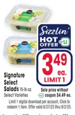 Jewel-Osco Signature Select Salads offer