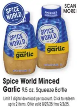 Jewel-Osco Spice World Minced Garlic offer