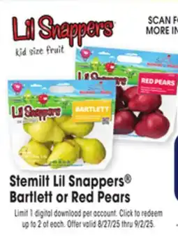 Jewel-Osco Stemilt Lil Snappers Bartlett or Red Pears offer