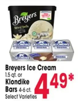 Jewel-Osco Breyers Ice Cream 1.5 qt. or Klondike Bars 4-6 ct offer