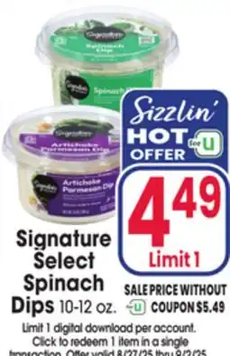 Jewel-Osco Signature Select Select Spinach Spinach Dips offer