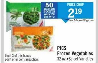 Price Chopper Pics Frozen Vegetables offer
