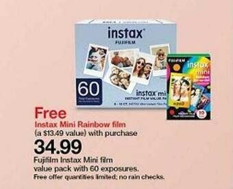 Target Fujifilm Instax Mini Film Value Pack With 60 Exposures offer