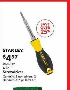 Valu Home Centers Stanley 6 In 1 Screwdriver offer
