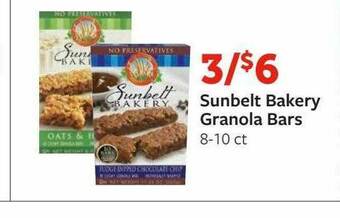 Fareway Sunbelt Bakery Granola Bars offer