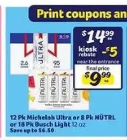 Winn Dixie Michelob Ultra or NÜTRL or Busch Light offer