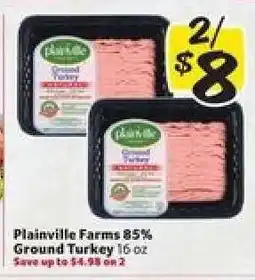 Winn Dixie Plainville Farms 85% Ground Turkey offer